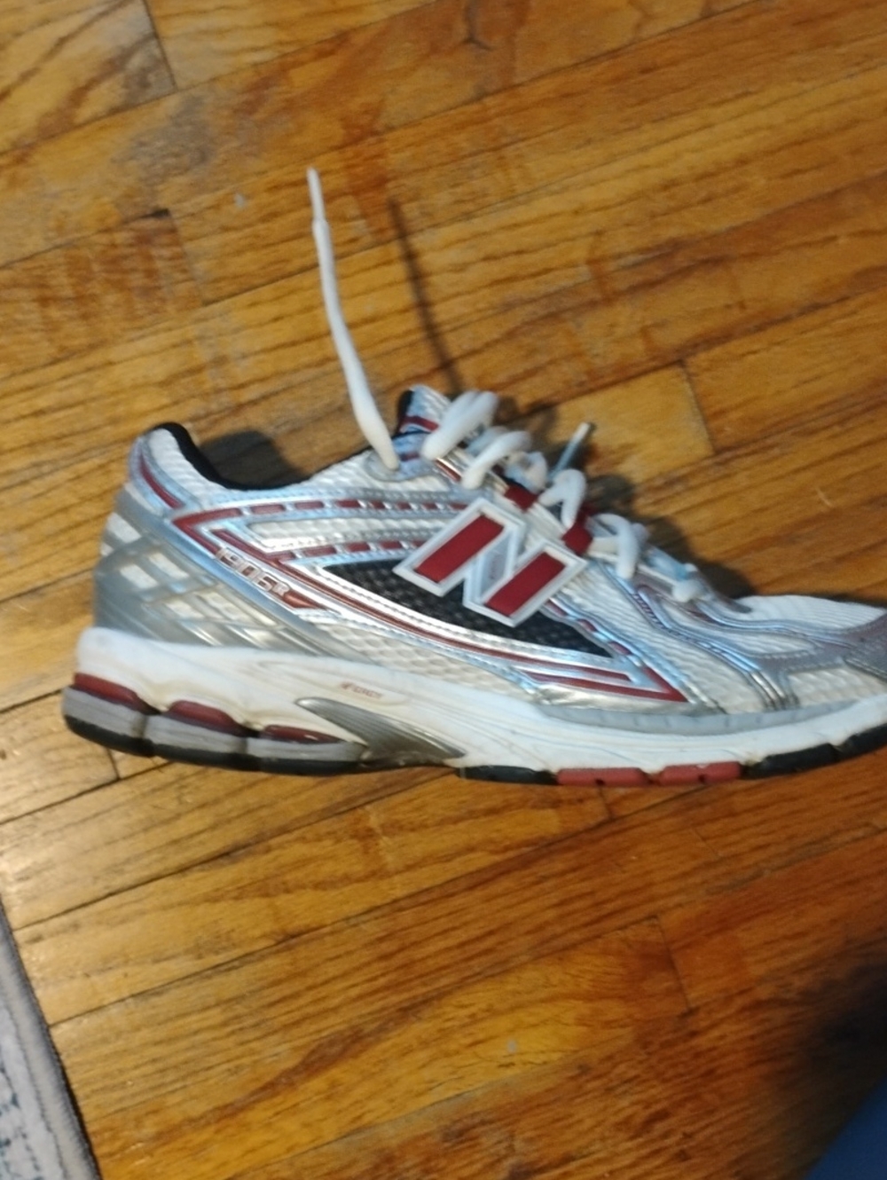 New Balance White and Red Men's Running Sneaker